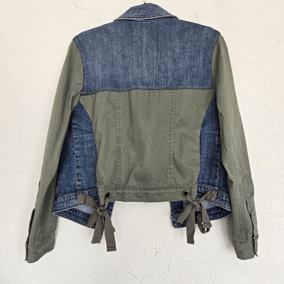 Anthro Pilcro Jean Denim Army Military Green Tied Jacket, S - Picture 6 of 10